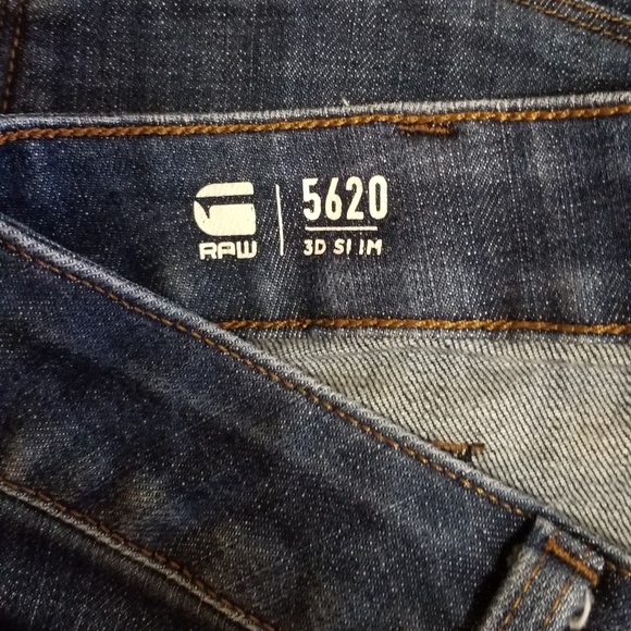 G-Star Raw 5620 3D Slim Legs Jeans In Washed Indigo Size 30/32 - Picture 13 of 13